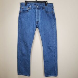 Levi's 501 36x36 blue jeans mens pockets button fly medium wash